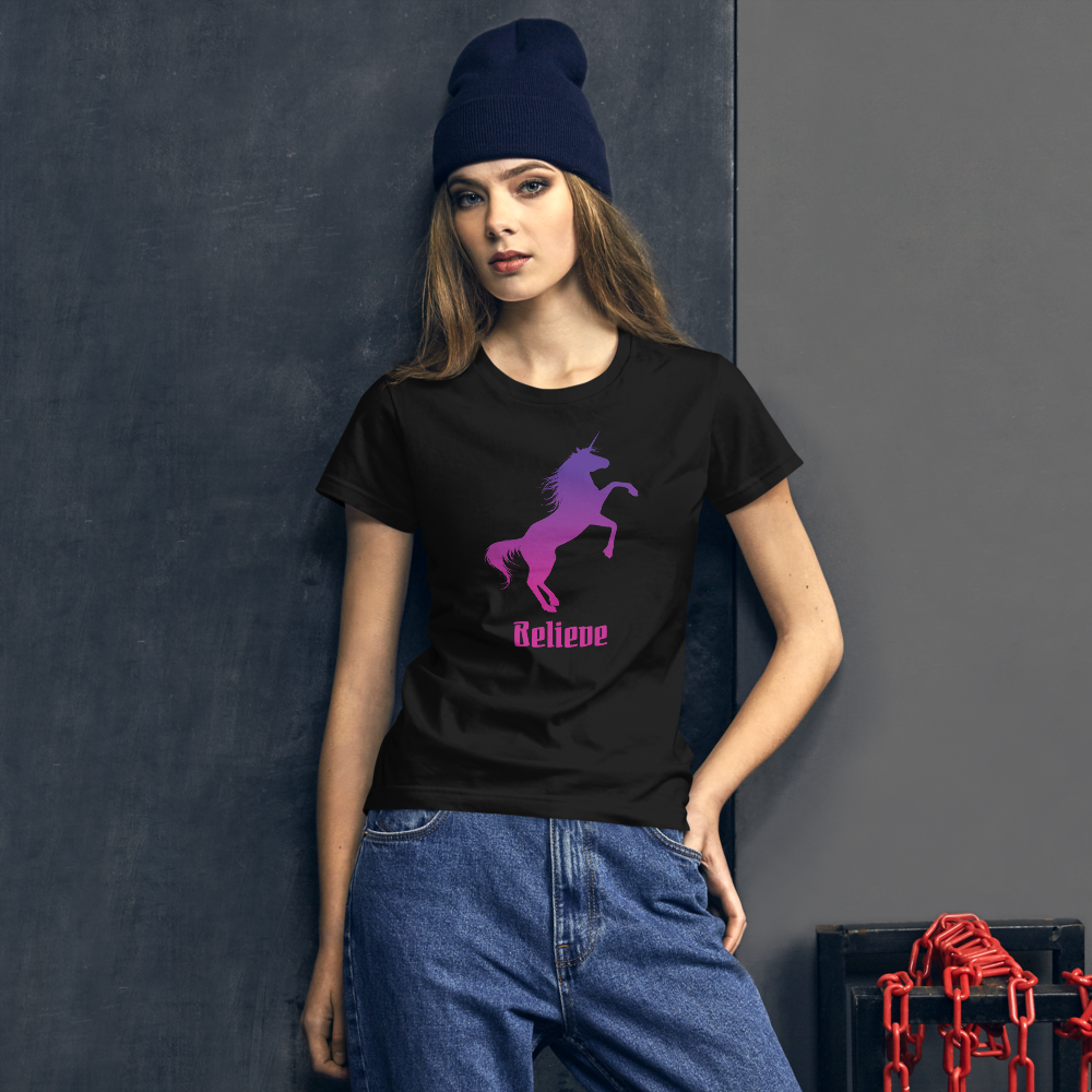 Unicorn Believe Women's Short Sleeve T-Shirt