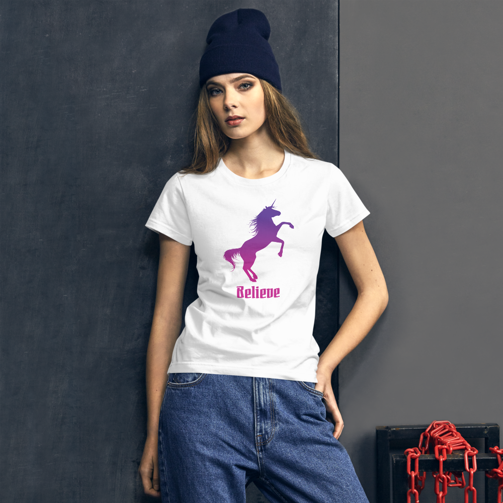 Unicorn Believe Women's Short Sleeve T-Shirt